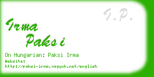 irma paksi business card